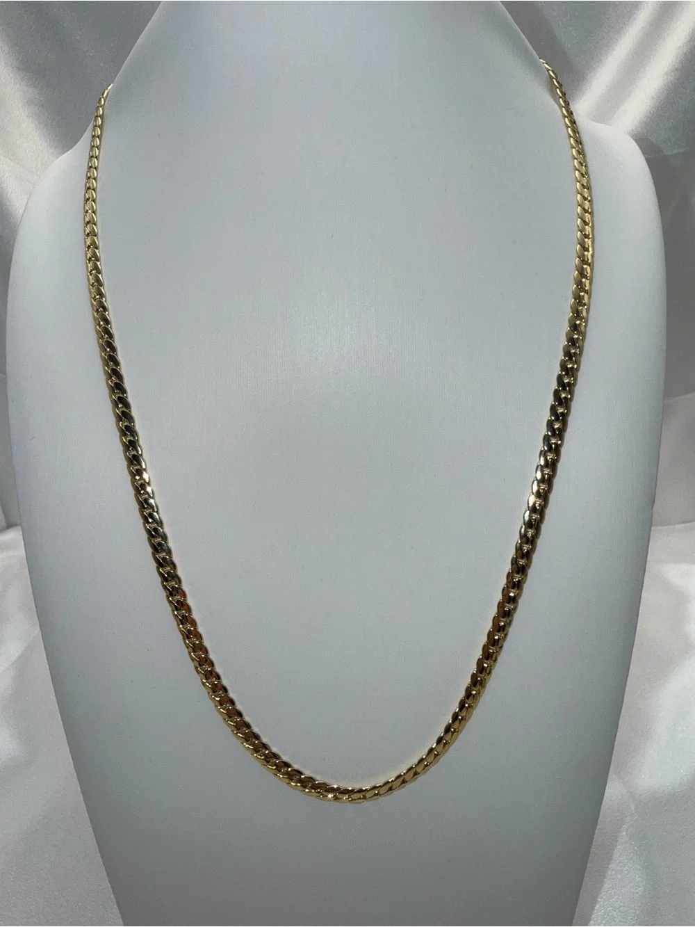 23” 4.1mm 18K Gold Dipped Snake Cuban Necklace 14k stamped